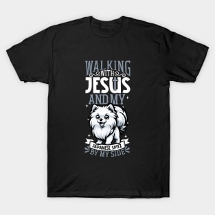 Jesus and dog - Japanese Spitz T-Shirt